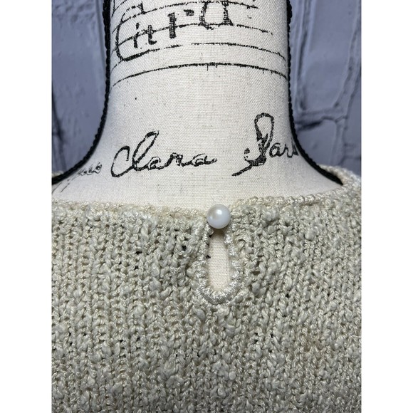 JJ Fargo Womens Vintage Sweater S/M Pink Pastels Pearls Hand Knitted Granny Core - Picture 7 of 11